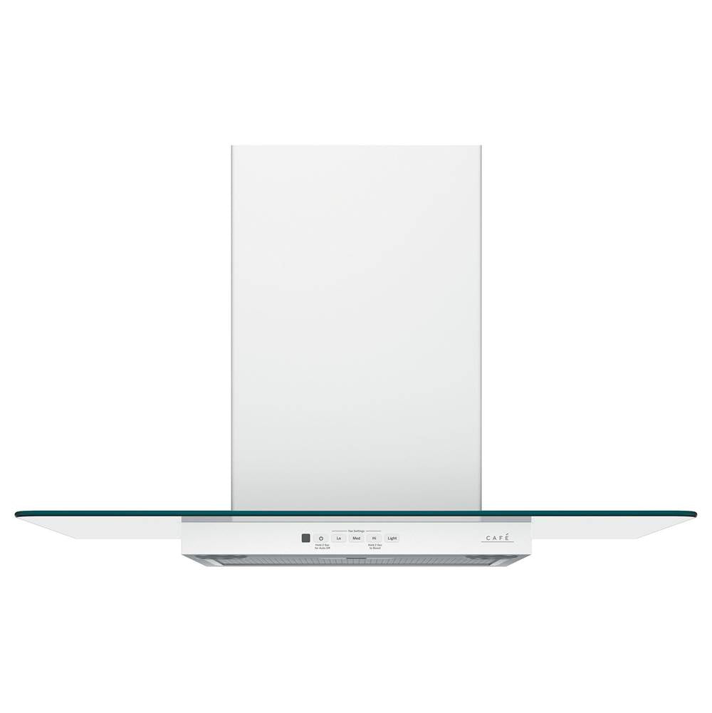 Cafe - Cafe 30'' Wall-Mount Glass Canopy Chimney Hood - Matte White