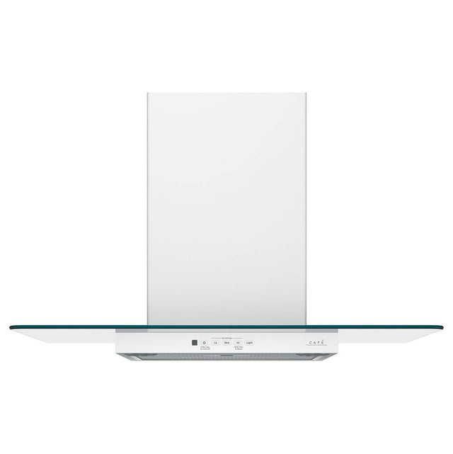Cafe - Cafe 30'' Wall-Mount Glass Canopy Chimney Hood - Matte White