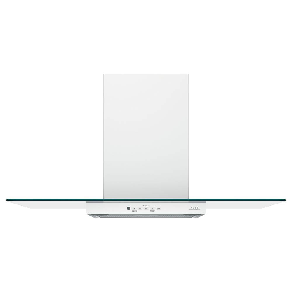 Cafe - Cafe 36'' Wall-Mount Glass Canopy Chimney Hood - Matte White