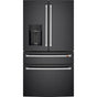 Cafe - Energy Star 22.3 Cu. Ft. Smart Counter-Depth 4-Door French-Door Refrigerator - Matte Black with Brushed Stainless