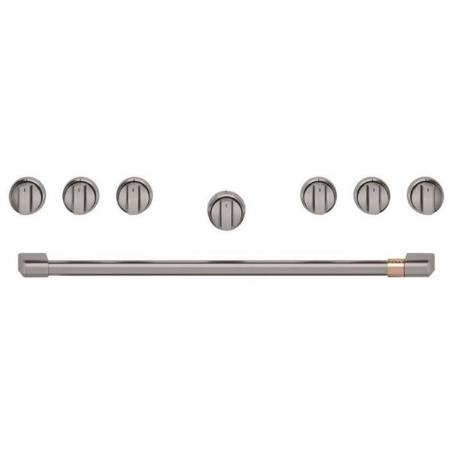 Cafe - 36'' Brushed Black Handle And Knob Set For Pro Range And Rangetop - Brushed Black