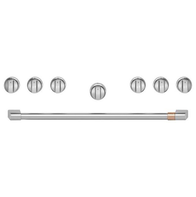 Cafe - 36'' Brushed Stainless Handle And Knob Set For Pro Range And Rangetop - Stainless Steel