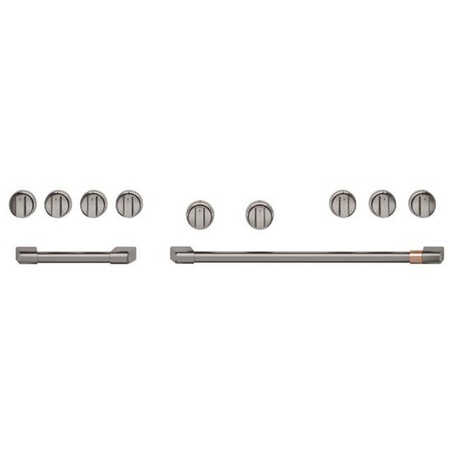 Cafe - 48'' Brushed Black Handle And Knob Set For Pro Range And Rangetop - Brushed Black