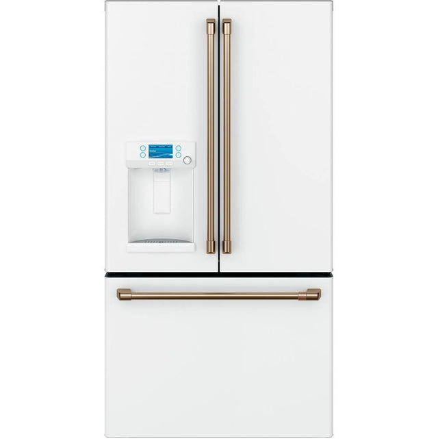 Cafe - Cafe ENERGY STAR 22.1 Cu. Ft. Smart Counter-Depth French-Door Refrigerator with Hot Water Dispenser - Matte White