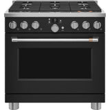 Cafe - 36'' Smart Dual-Fuel Commercial-Style Range With 6 Burners (Natural Gas) - Matte Black