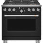 Cafe - 36'' Smart Dual-Fuel Commercial-Style Range With 6 Burners (Natural Gas) - Matte Black