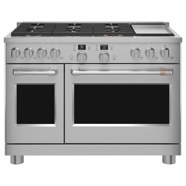 Cafe - 48'' Smart Dual-Fuel Commercial-Style Range With 6 Burners And Griddle (Natural Gas) - Stainless Steel