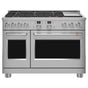 Cafe - 48'' Smart Dual-Fuel Commercial-Style Range With 6 Burners And Griddle (Natural Gas) - Stainless Steel