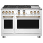 Cafe - 48'' Smart Dual-Fuel Commercial-Style Range With 6 Burners And Griddle (Natural Gas) - Matte White