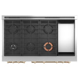 48'' Smart Dual-Fuel Commercial-Style Range With 6 Burners And Griddle (Natural Gas)