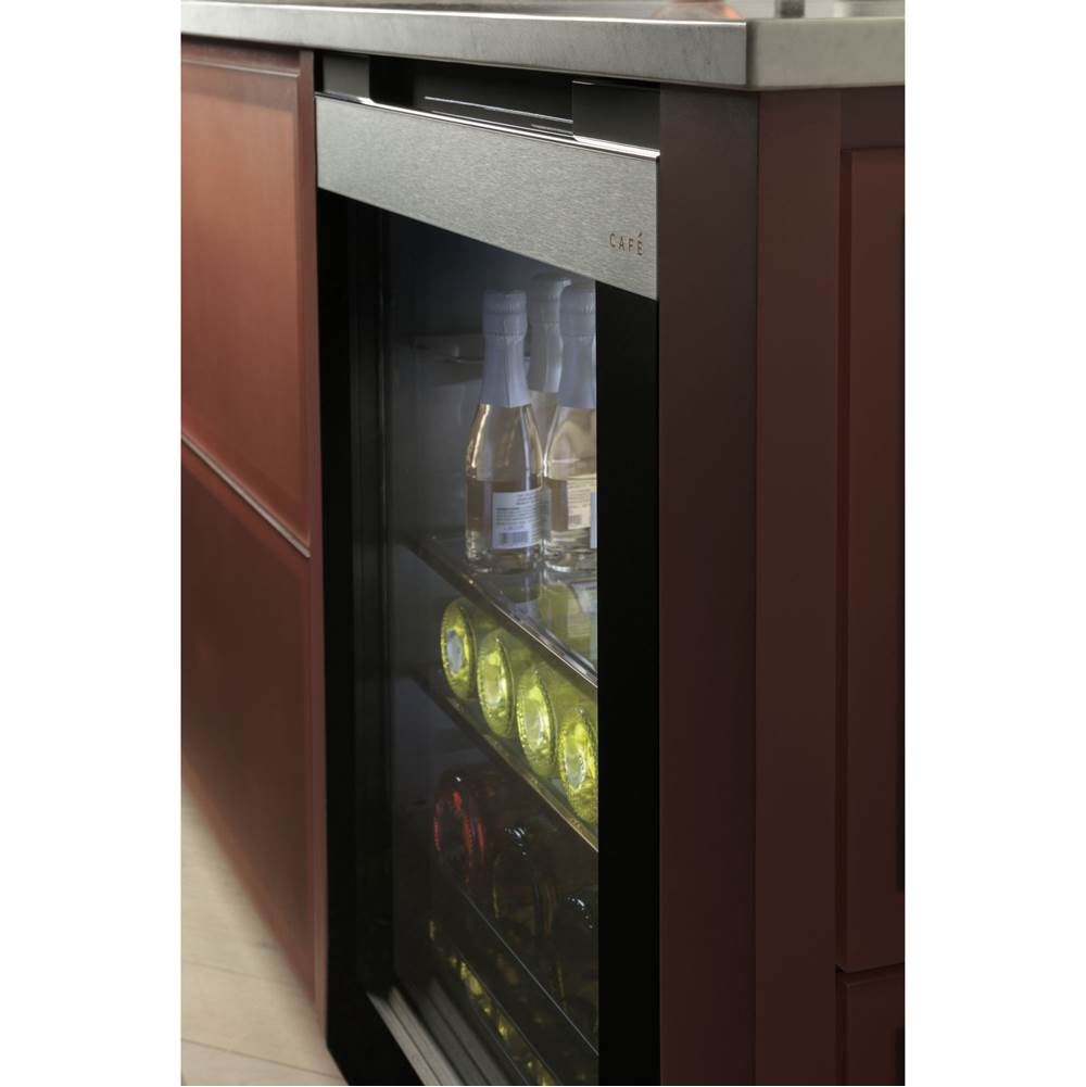 Beverage Center In Platinum Glass