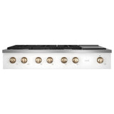 Cafe - 48'' Commercial-Style Gas Rangetop With 6 Burners And Integrated Griddle (Natural Gas) - Matte White