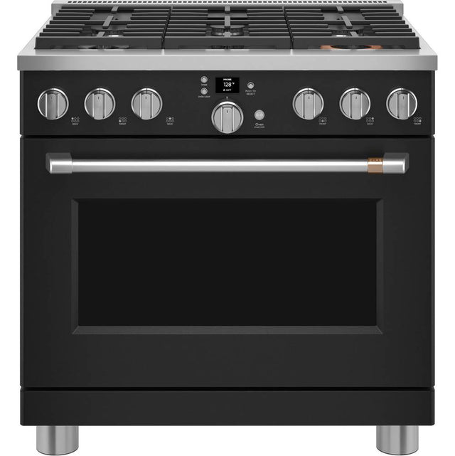 Cafe - 36'' Smart All-Gas Commercial-Style Range With 6 Burners (Natural Gas) - Matte Black