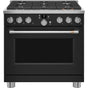 Cafe - 36'' Smart All-Gas Commercial-Style Range With 6 Burners (Natural Gas) - Matte Black