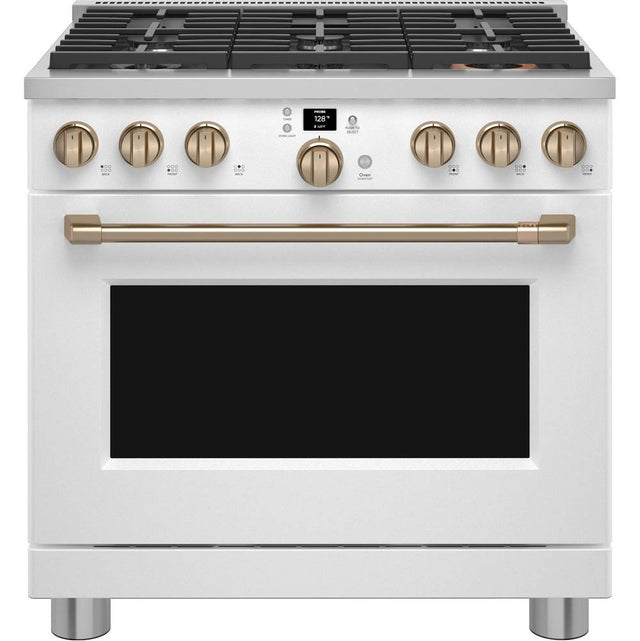 Cafe - 36'' Smart All-Gas Commercial-Style Range With 6 Burners (Natural Gas) - Matte White