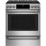Cafe - CafeE 30'' Smart Slide-In Front Control Induction and Convection Range with Warming Drawer