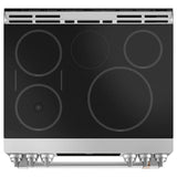 CafeE 30'' Smart Slide-In Front Control Induction and Convection Range with Warming Drawer