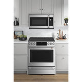 CafeE 30'' Smart Slide-In Front Control Induction and Convection Range with Warming Drawer