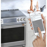 CafeE 30'' Smart Slide-In Front Control Induction and Convection Range with Warming Drawer