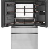 Energy Star 22.3 Cu. Ft. Smart Counter-Depth 4-Door French-Door Refrigerator In Platinum Glass