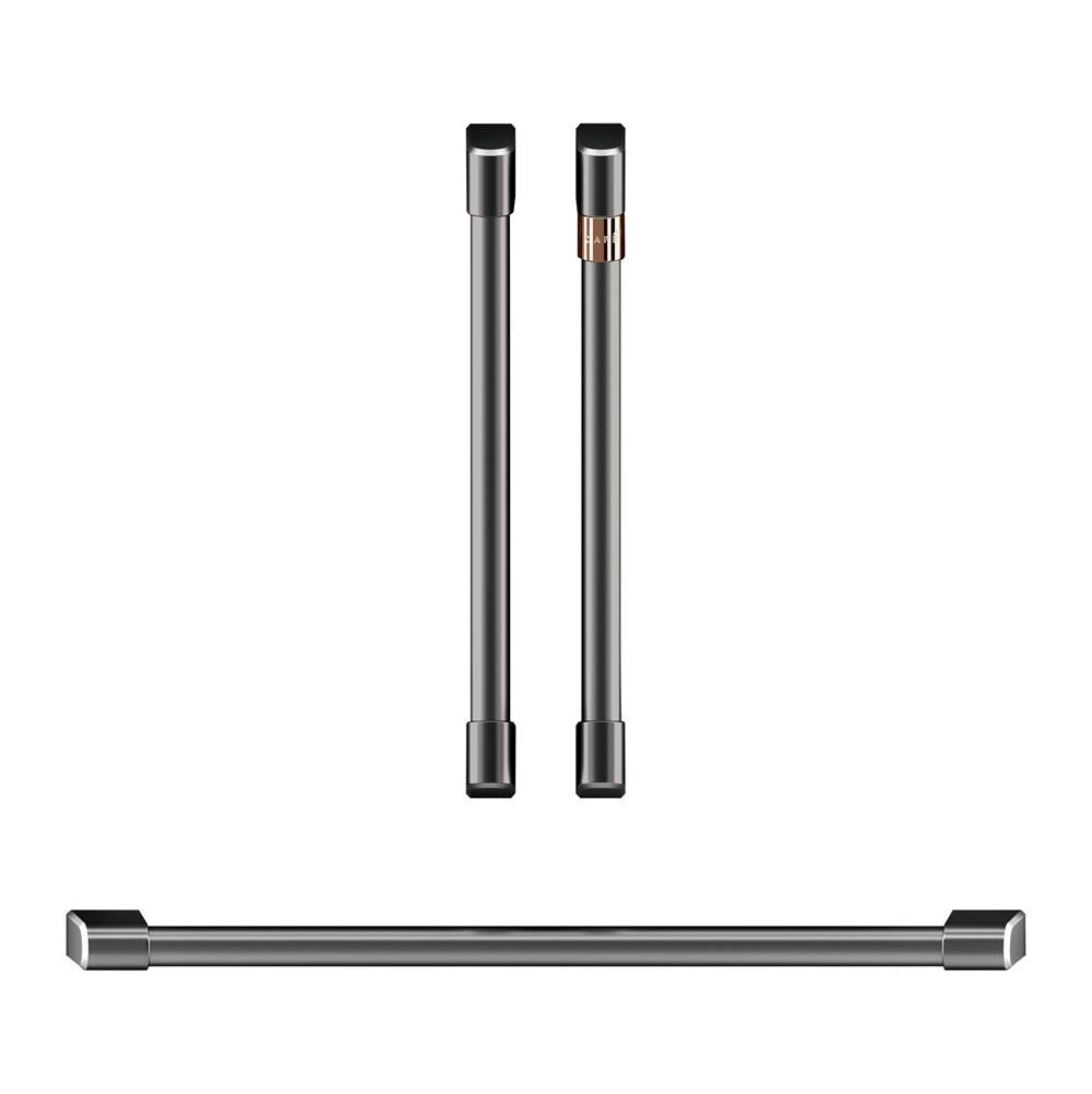 Cafe - 2 French-Door Handles; 1 - 30'' Handle; 4 Knobs - Brushed Black