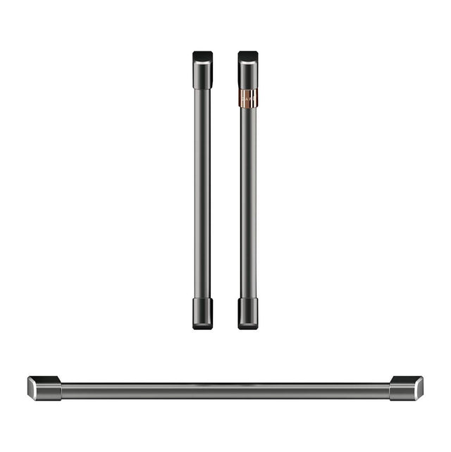 Cafe - 2 French-Door Handles; 1 - 30'' Handle; 4 Knobs - Brushed Black