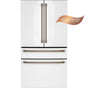 Cafe - 4-Door Bottom Freezer - French Door - Matte White,Brushed Bronze