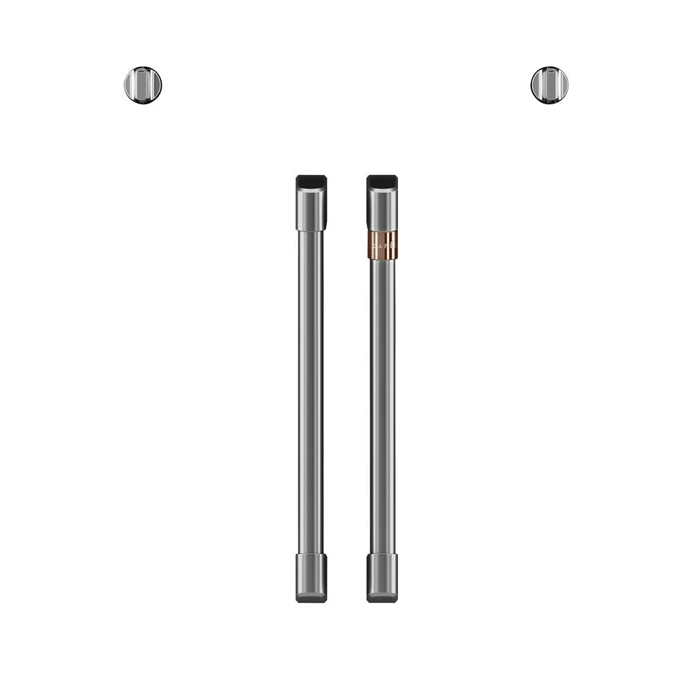 2 French-Door Handles; 2 Knobs - Brushed Stainless