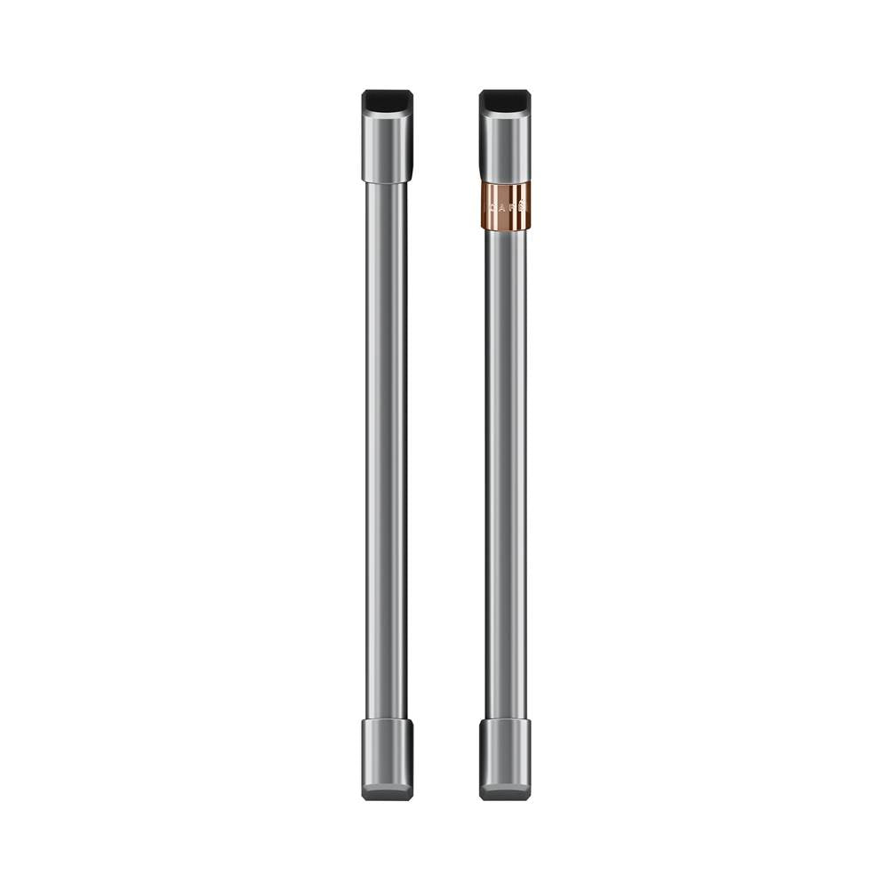 Cafe - 2 French-Door Handles; 2 Knobs - Brushed Stainless