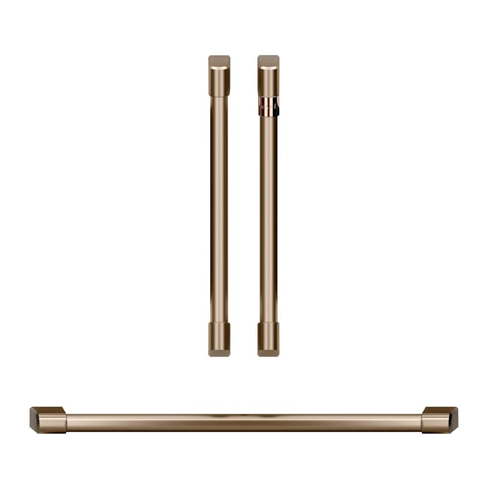 Cafe - 2 French-Door Handles; 1 - 30'' Handle; 4 Knobs - Brushed Bronze