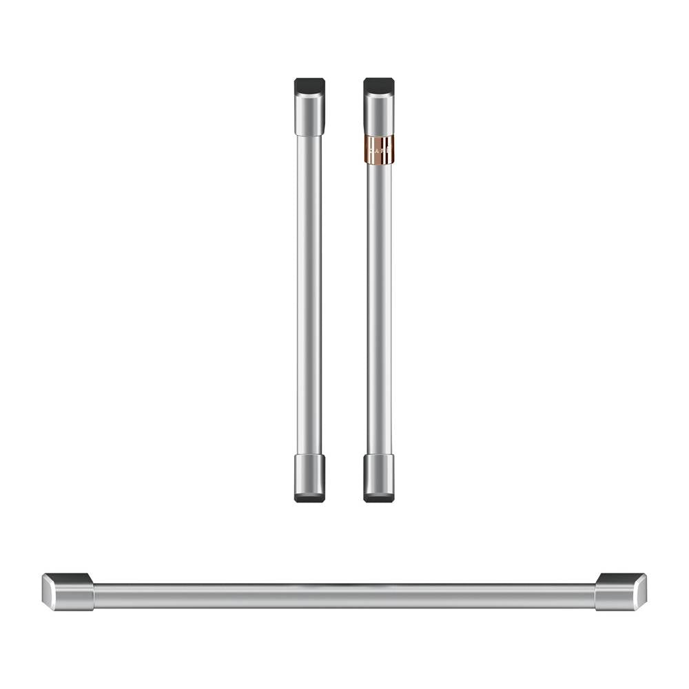Cafe - 2 French-Door Handles; 1 - 30'' Handle; 4 Knobs - Brushed Stainless