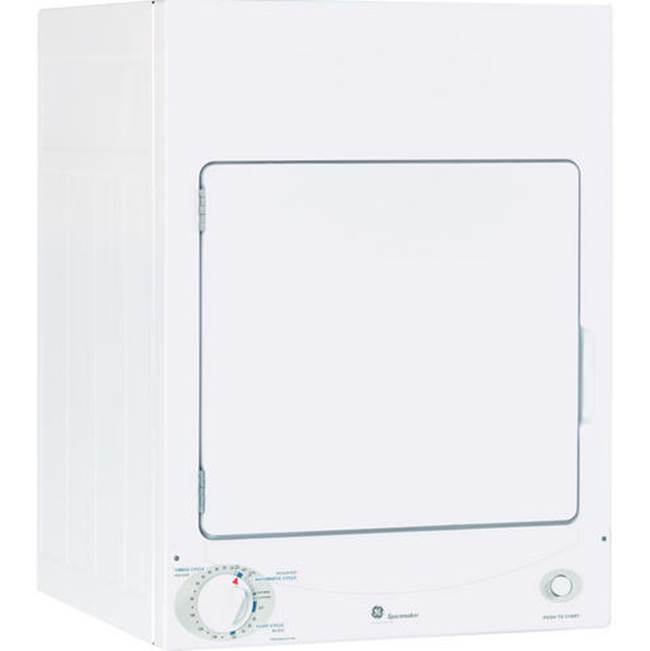 GE Appliances - GE Spacemaker 120V 3.6 cu. ft. Capacity Stationary Electric Dryer - White on White