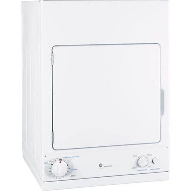 GE Appliances - GE Spacemaker 240V 3.6 cu. ft. Capacity Stationary Electric Dryer - White on White