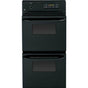 GE Appliances - GE 24'' Double Wall Oven - Black on Black
