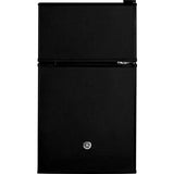 GE Appliances - GE Double-Door Compact Refrigerator - Black