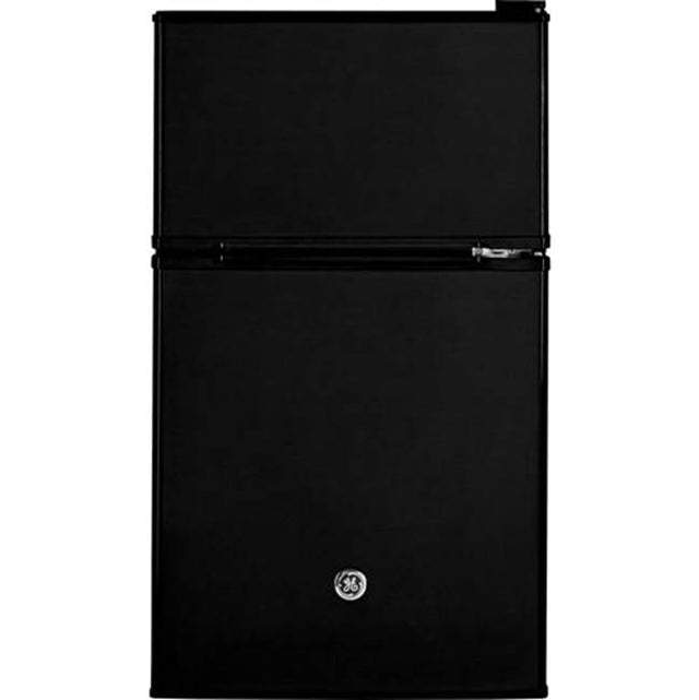 GE Appliances - GE Double-Door Compact Refrigerator - Black