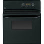 GE Appliances - GE 24'' Electric Single Self-Cleaning Wall Oven - Black on Black