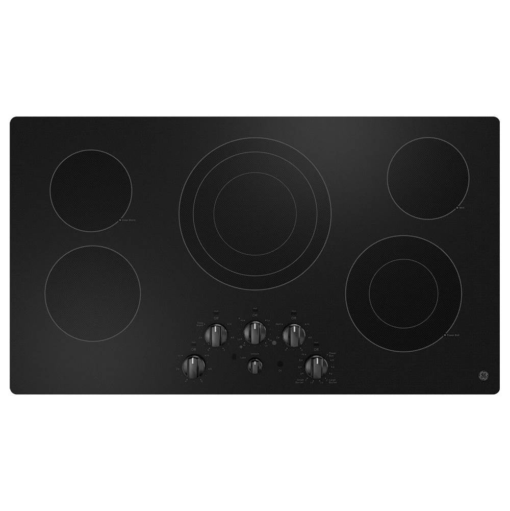 GE Appliances - 36'' Cooktops - Radiant - Black on Black
