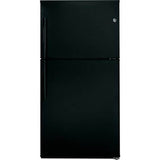 GE Appliances - GE Energy Star21.1 Cu. Ft. Top-Freezer Refrigerator - Black