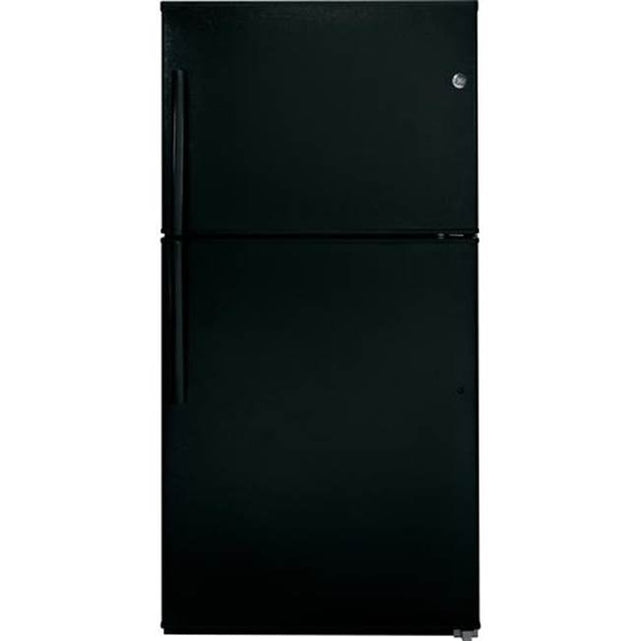 GE Appliances - GE Energy Star21.1 Cu. Ft. Top-Freezer Refrigerator - Black