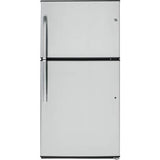 GE Appliances - GE Energy Star21.1 Cu. Ft. Top-Freezer Refrigerator - Stainless Steel