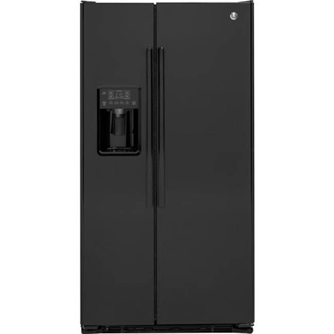 GE Appliances - GE 21.9 Cu. Ft. Counter-Depth Side-By-Side Refrigerator - Black