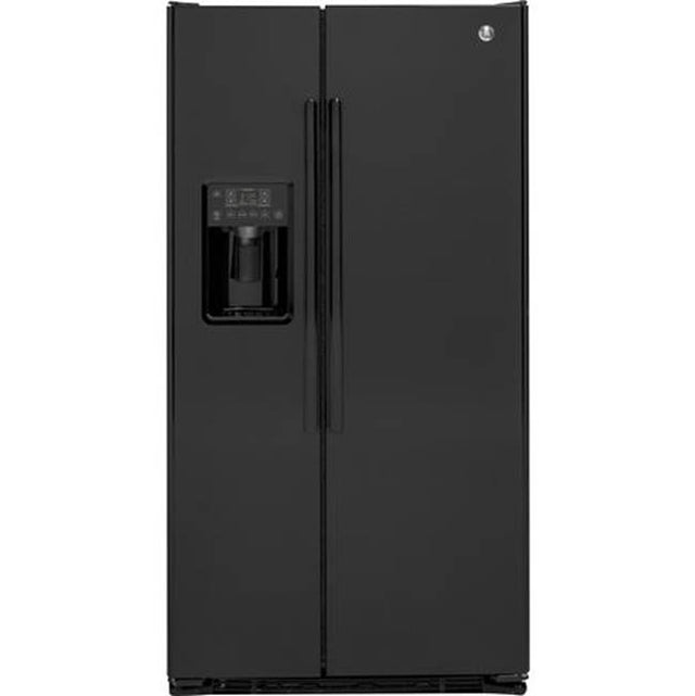GE Appliances - GE 21.9 Cu. Ft. Counter-Depth Side-By-Side Refrigerator - Black