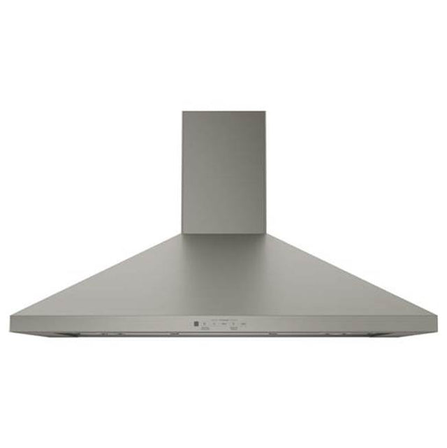 GE Appliances - GE 36'' Wall-Mount Pyramid Chimney Hood - Fingerprint Resistant Slate
