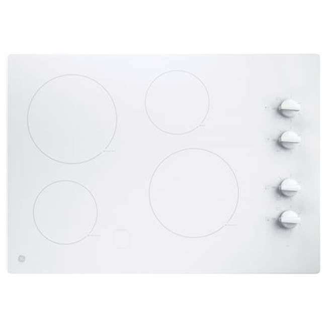 GE Appliances - GE 30'' Built-In Knob Control Electric Cooktop - True White
