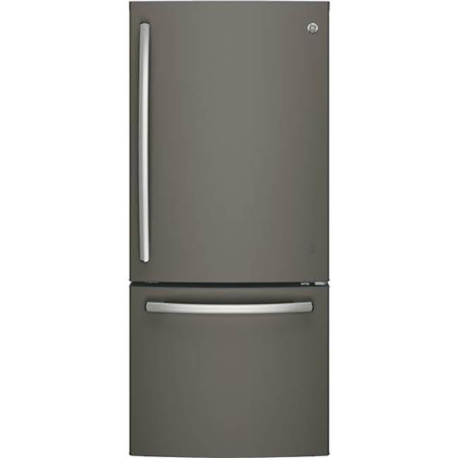 GE Appliances - GE ENERGY STAR 21.0 Cu. Ft. Bottom-Freezer Refrigerator - Fingerprint Resistant Slate