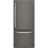 GE Appliances - GE ENERGY STAR 21.0 Cu. Ft. Bottom-Freezer Refrigerator - Fingerprint Resistant Slate