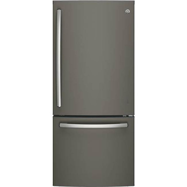 GE Appliances - GE ENERGY STAR 21.0 Cu. Ft. Bottom-Freezer Refrigerator - Fingerprint Resistant Slate