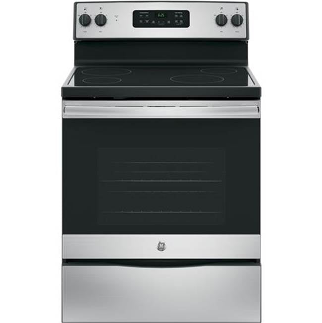 GE Appliances - GE 30'' Free-Standing Electric Range - Stainless Steel/Black