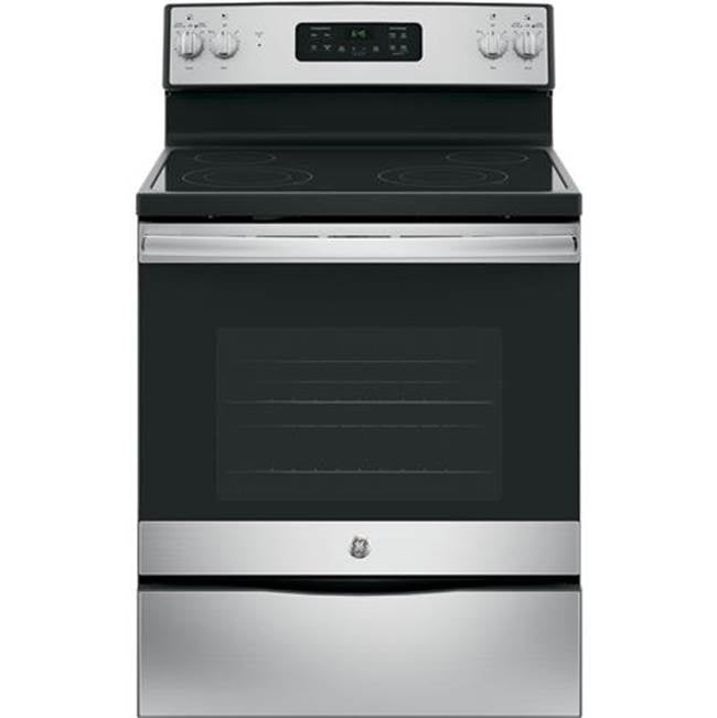 GE Appliances - GE 30'' Free-Standing Electric Range - Stainless Steel/Black